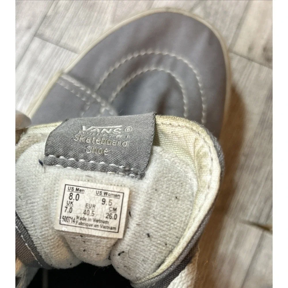 Vans Off The Wall‎ Gray High-Top Sneakers  Skate Shoes  Mens 8.0 Women's 9.5